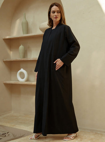 Black Pocket Abaya