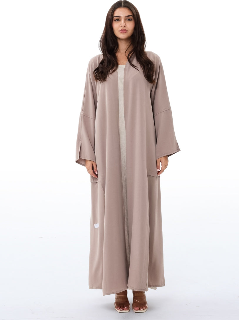 Beige Patterned Abaya