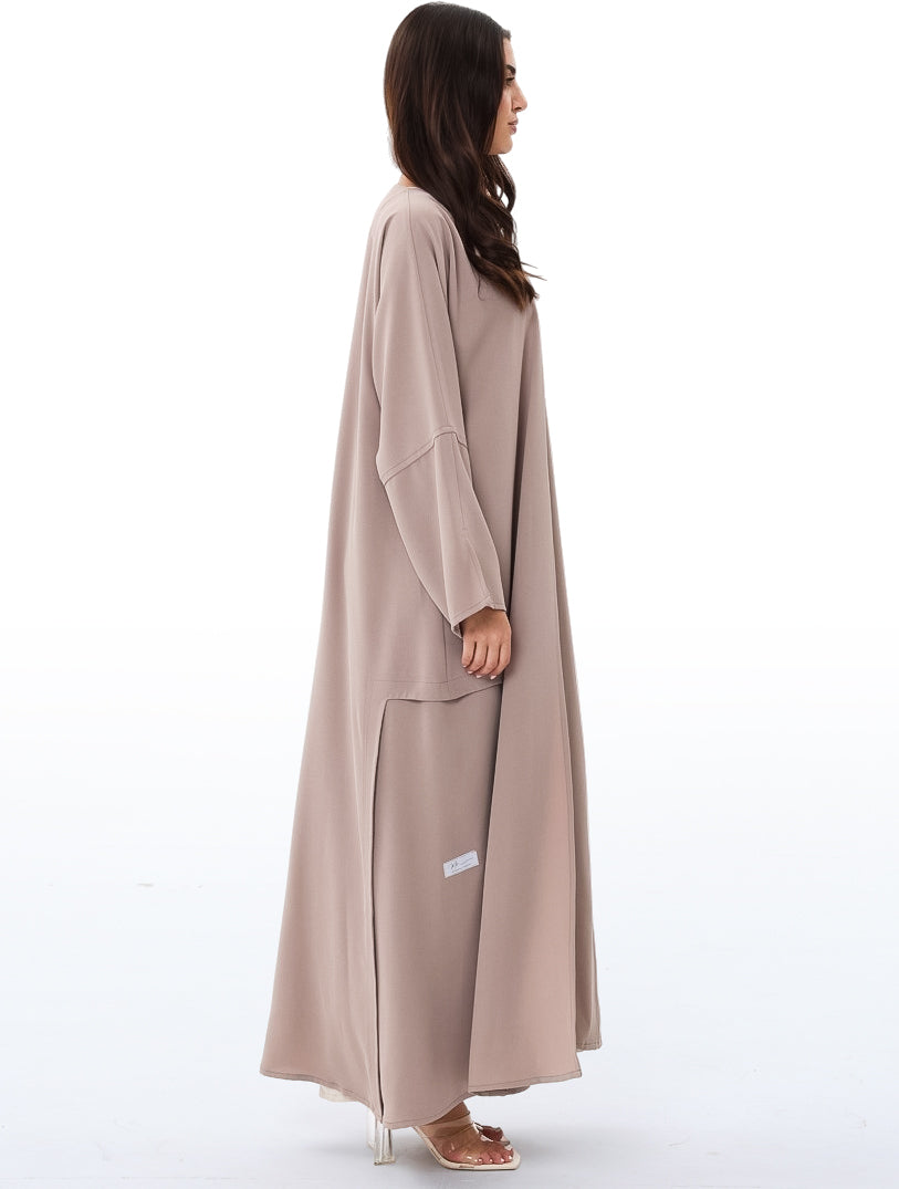 Beige Patterned Abaya