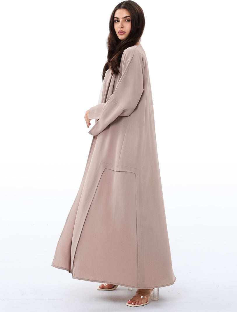 Beige Patterned Abaya
