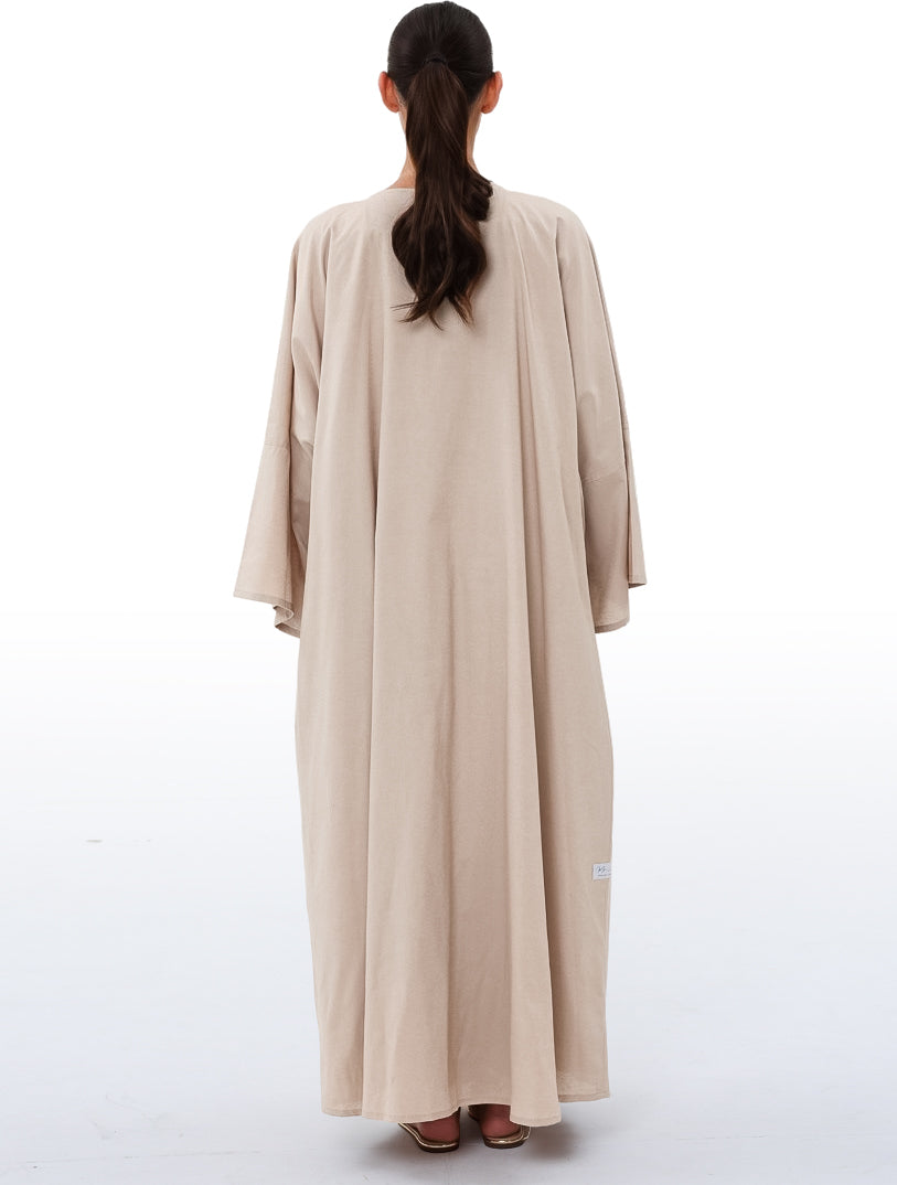 Colored Laced Beige Abaya