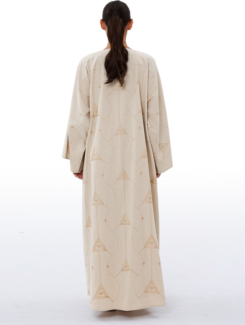 Embroidered Beige Abaya