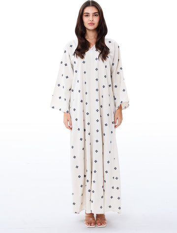 Embroidered Blue Kaftan