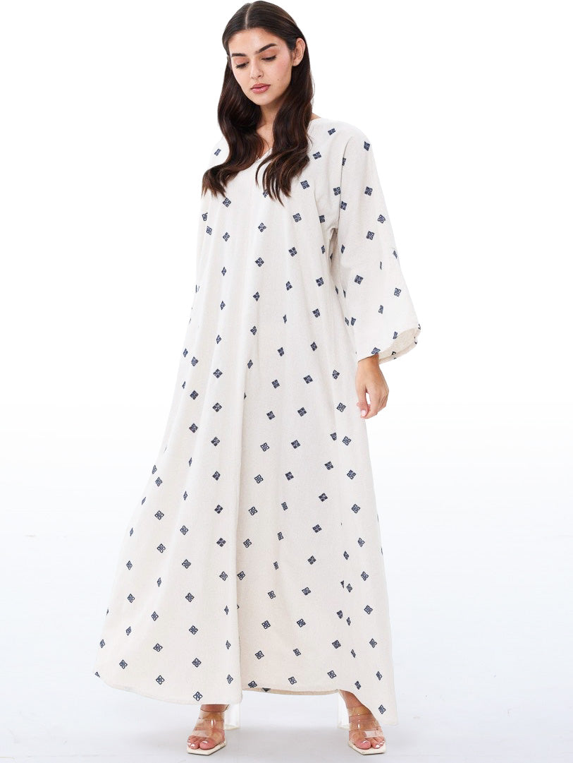 Embroidered Blue Kaftan