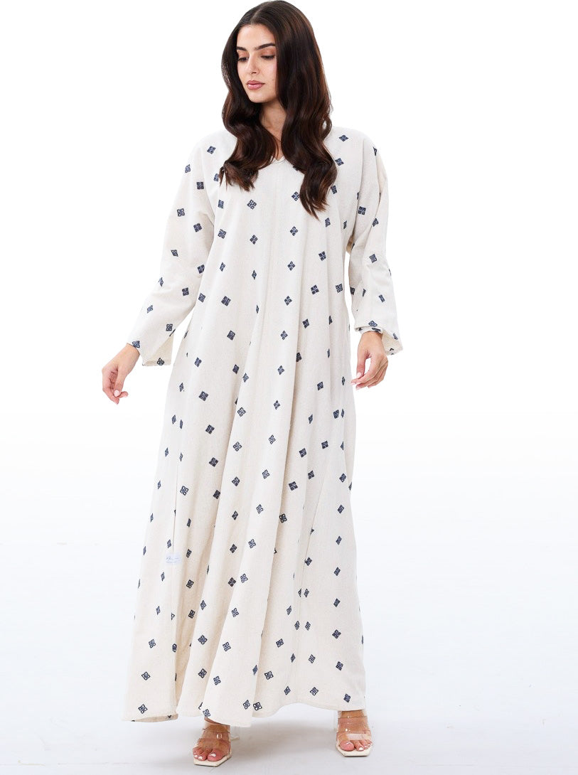 Embroidered Blue Kaftan