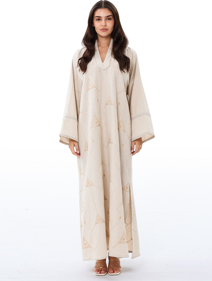 Embroidered Kaftan V Neck