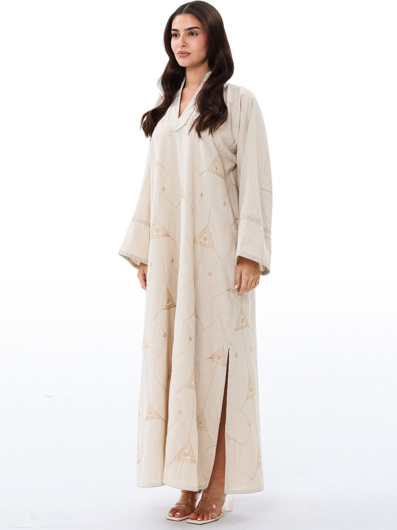 Embroidered Kaftan V Neck