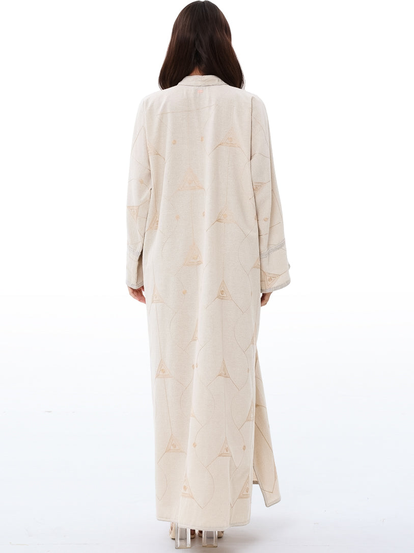 Embroidered Kaftan V Neck