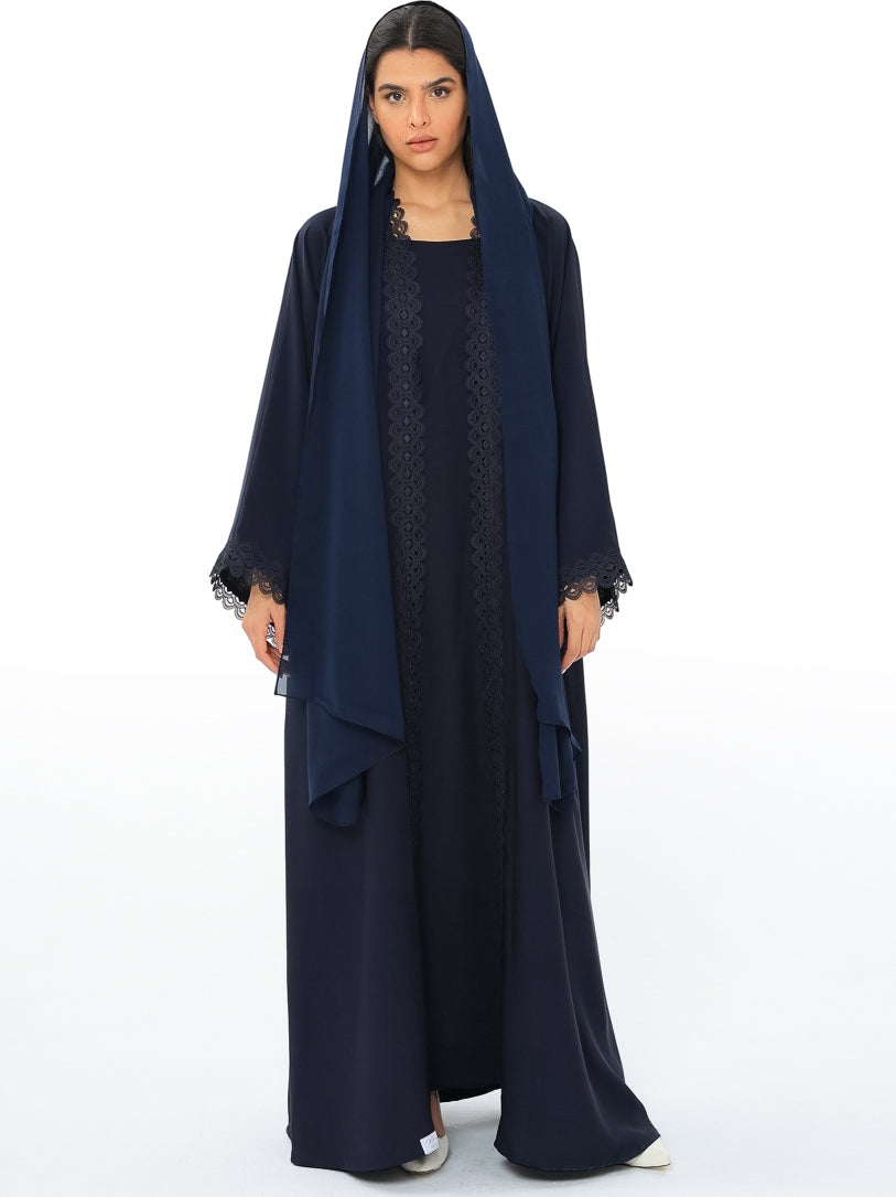 Navy Blue Hues With Lace