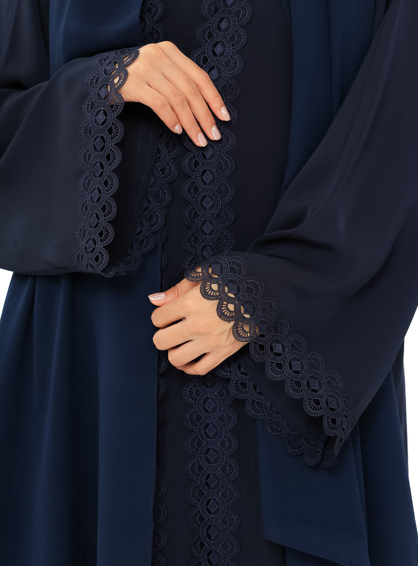 Navy Blue Hues With Lace