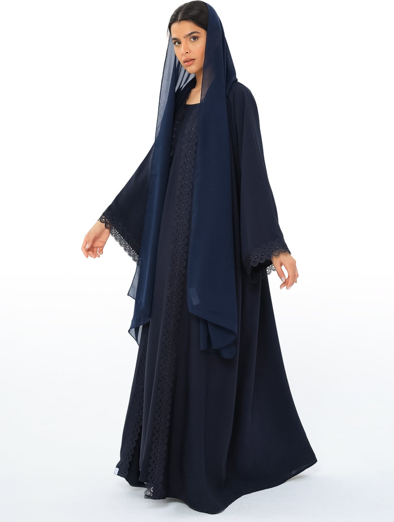 Navy Blue Hues With Lace