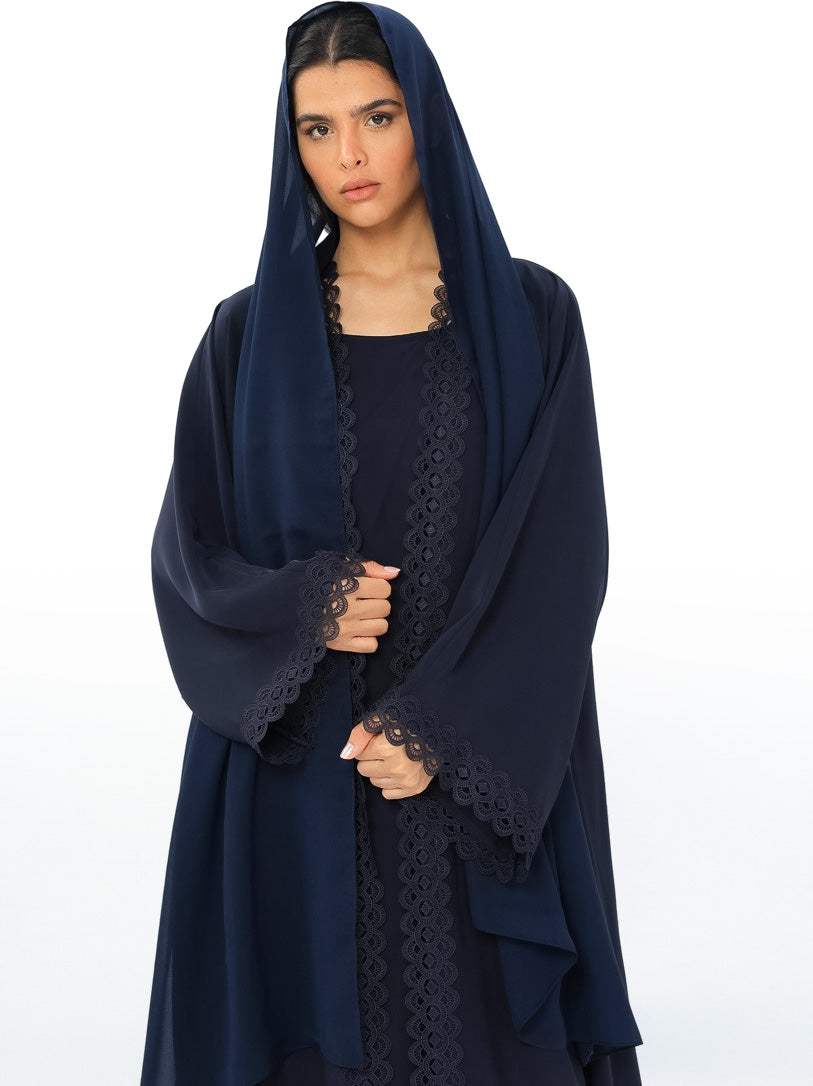 Navy Blue Hues With Lace