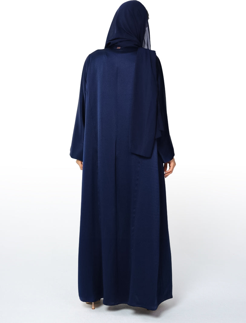 Navy Blue Silk Satin Combo