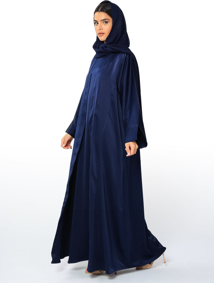 Navy Blue Silk Satin Combo