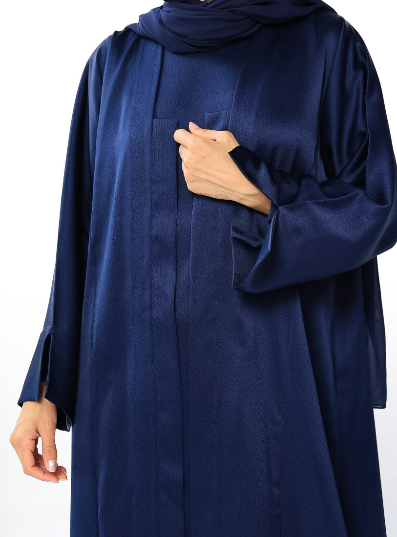 Navy Blue Silk Satin Combo
