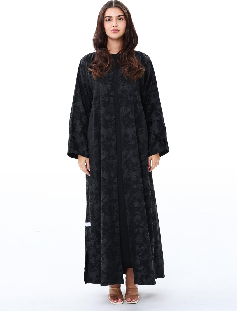 Patterned Black Abaya