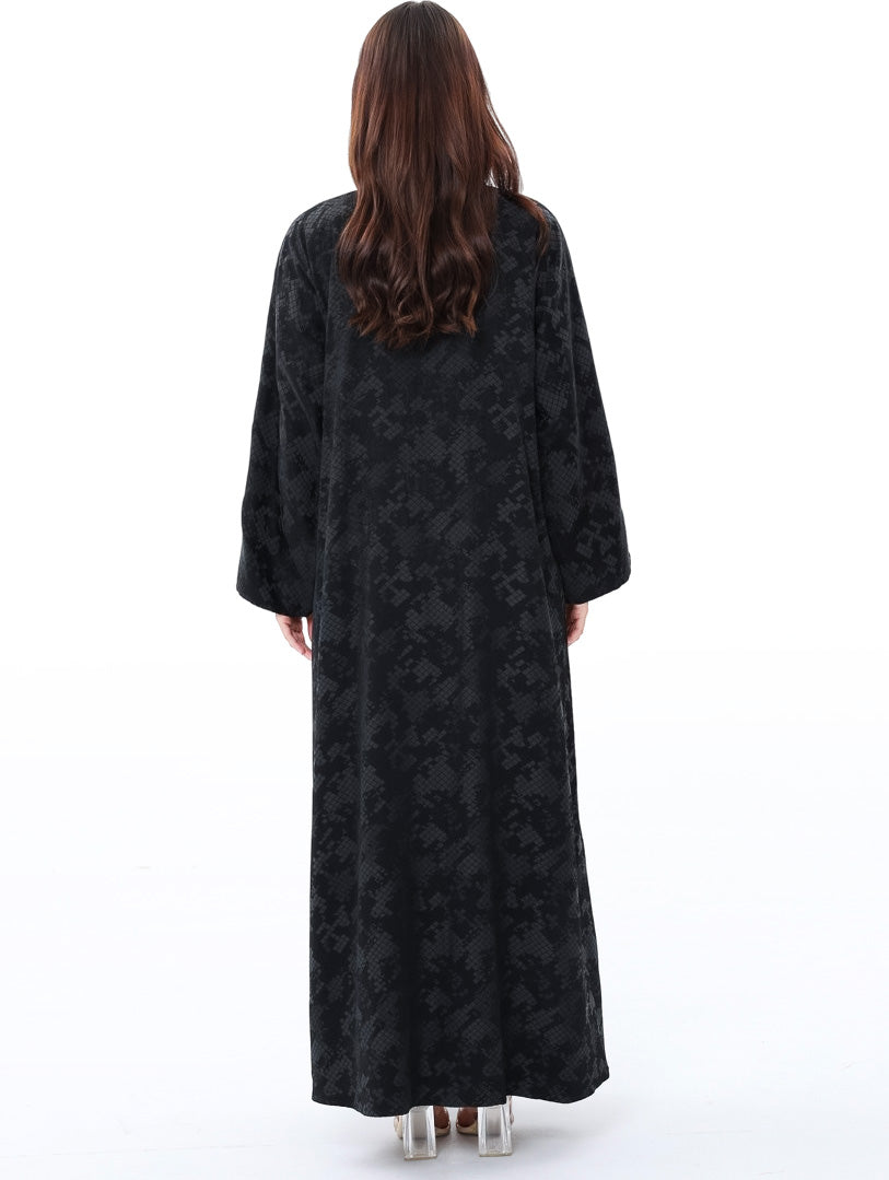 Patterned Black Abaya