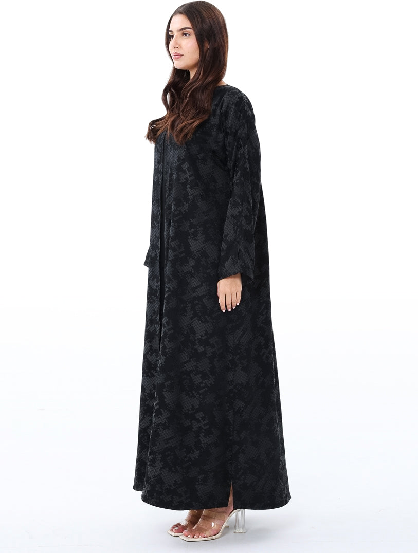 Patterned Black Abaya