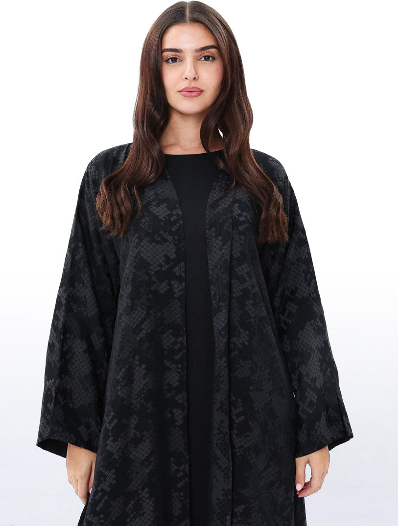 Patterned Black Abaya