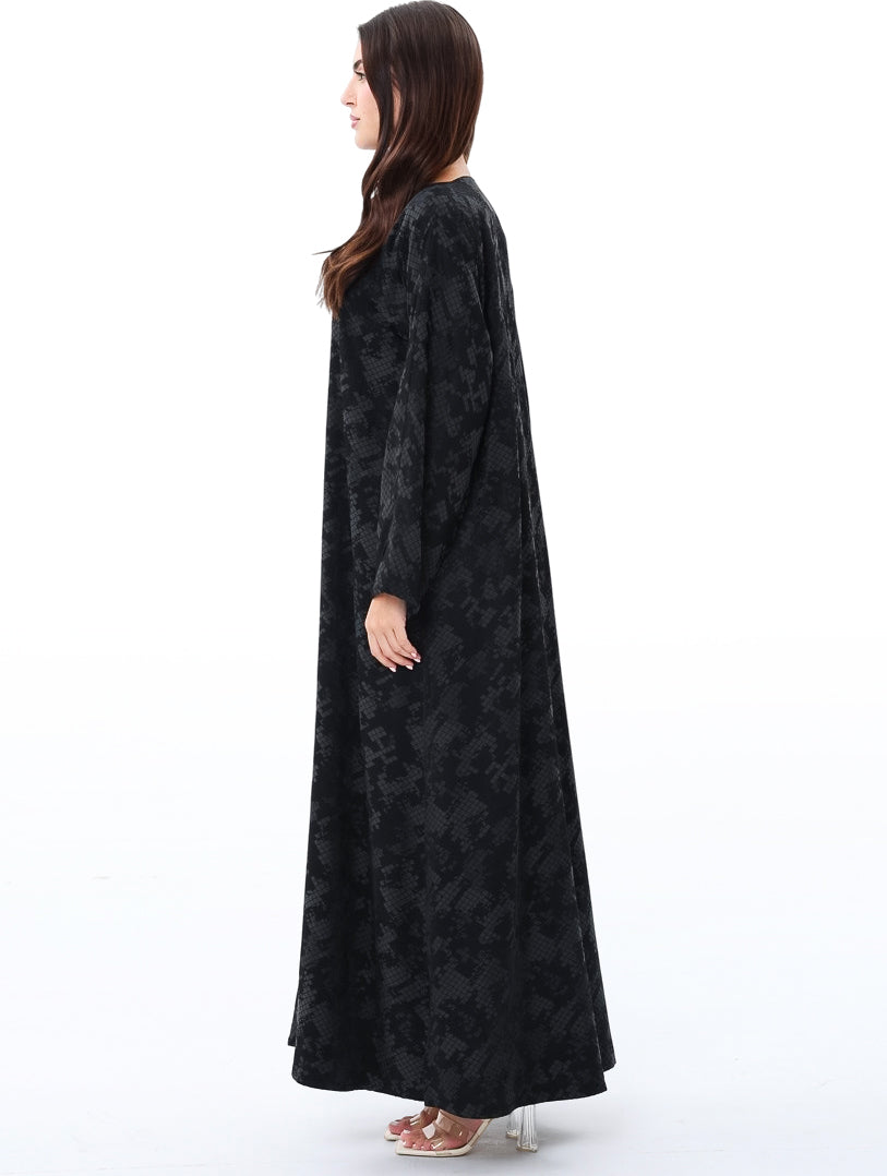 Patterned Black Abaya