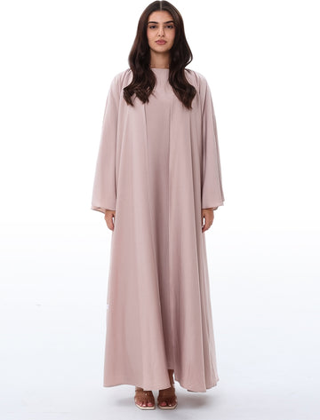 Pink Silk Satin Statement Sleeve