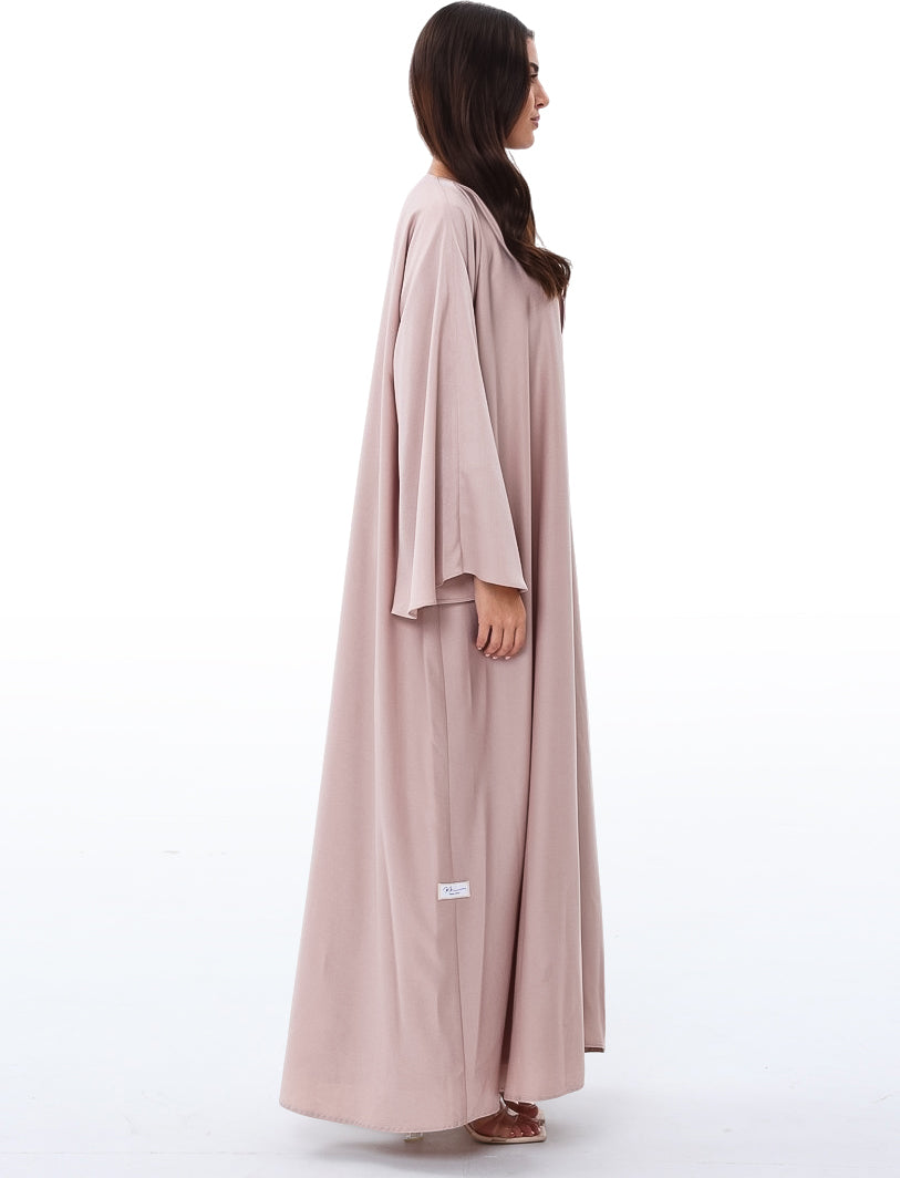 Pink Silk Satin Statement Sleeve