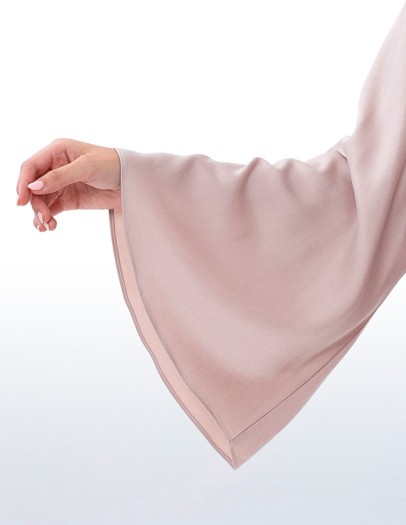 Pink Silk Satin Statement Sleeve
