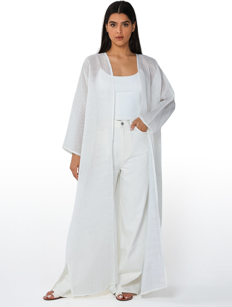 Pearl White Organza Threaded