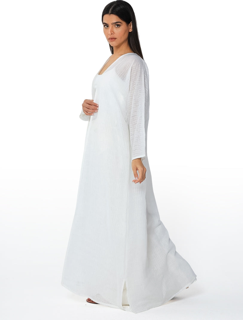 Pearl White Organza Threaded