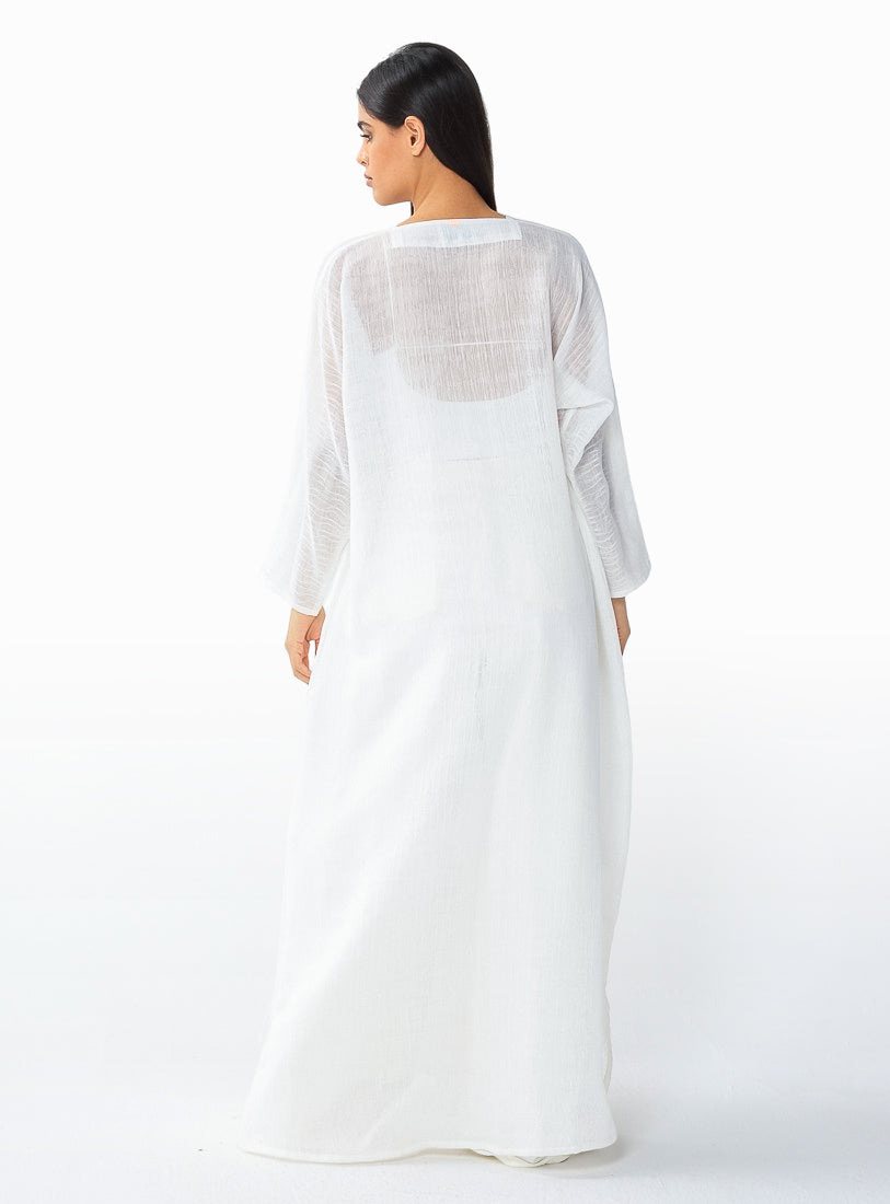 Pearl White Organza Threaded