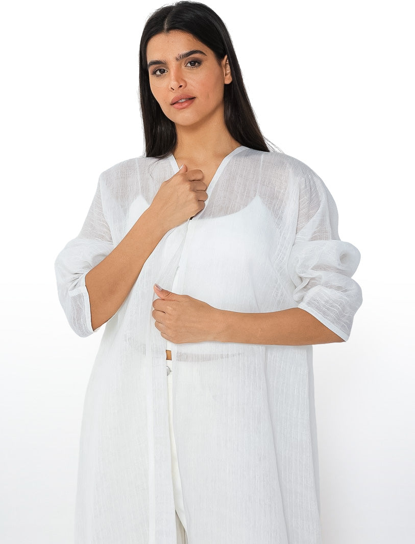 Pearl White Organza Threaded