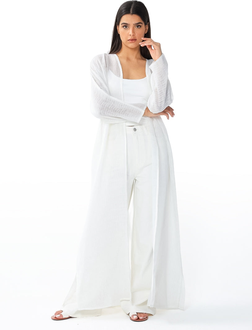 Pearl White Organza Threaded